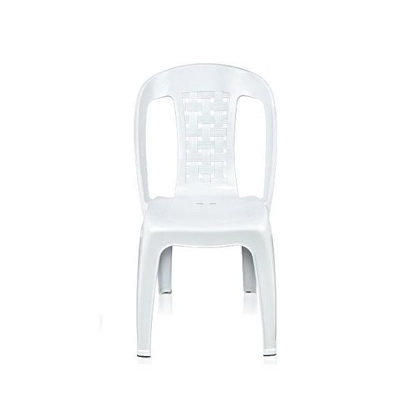 Cadeira Plástica Empilhável Bistrô Vime Branco Gelo Arqplast