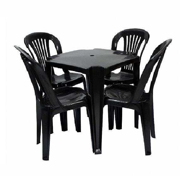 Conjunto de Mesa 4 Cadeiras Plastico Inovar Cestaplus Branca