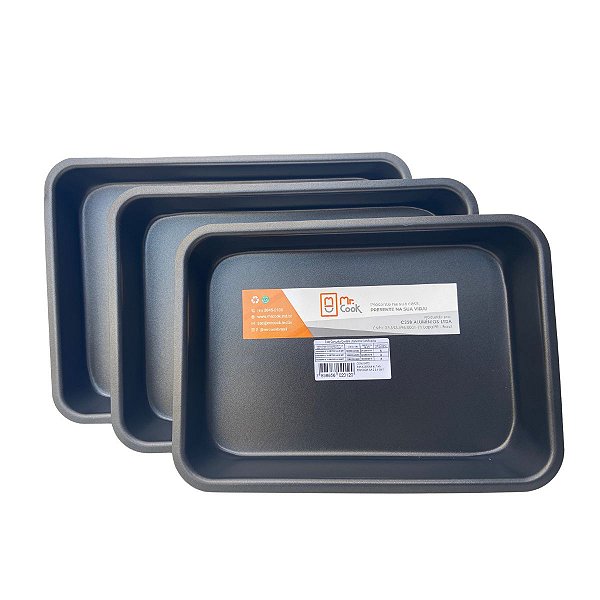 Conjunto de Assadeiras Altas Antiaderentes Interno 3Un Mr. Cook