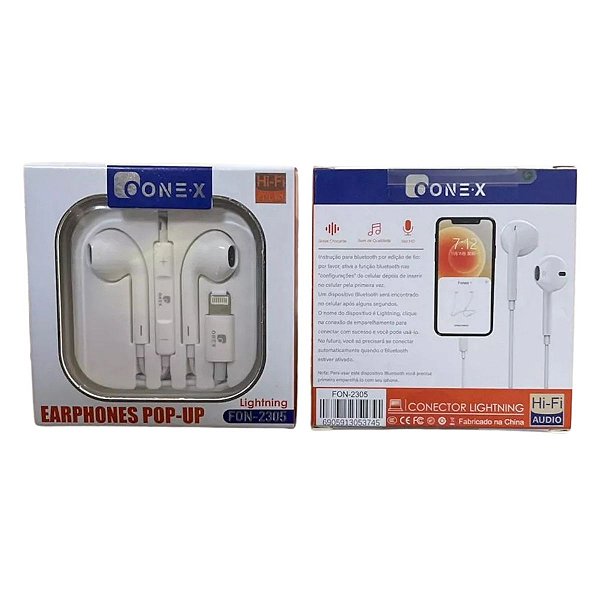 Fone De Ouvido Com Cabo Lightning Para Iphone