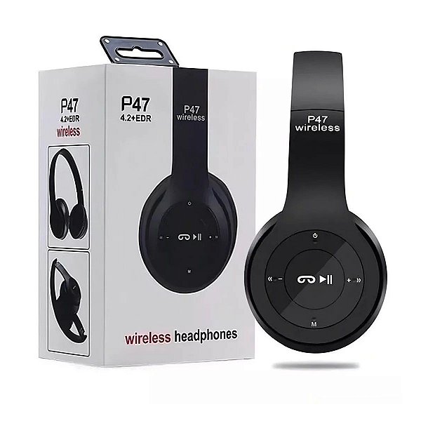 Fone de Ouvido Bluetooth Sem Fio Fm P47