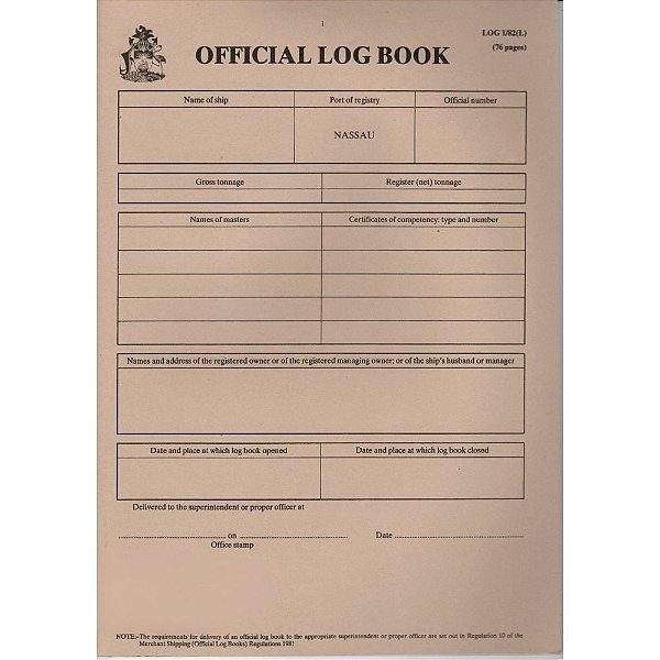 BAHAMAS Official Log Book (Log 1/82)