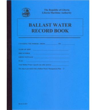 LIBERIA RLM-124 - BALLAST WATER RECORD BOOK