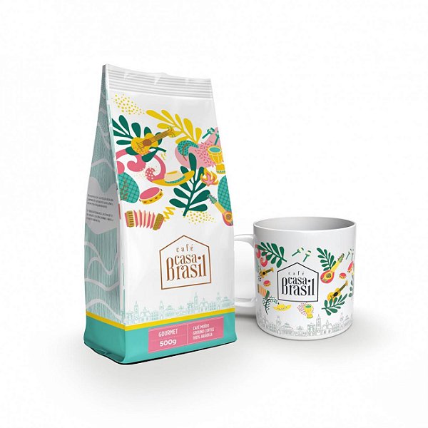 Café Casa Brasil Gourmet em Grãos, 500g, 100% arábica - cafecasabrasil