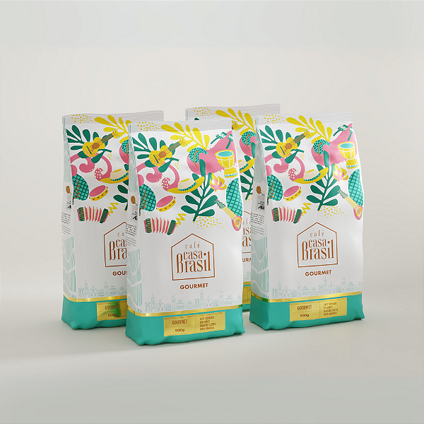 Kit com 4 Café Gourmet Torra Média em Grãos 100% Arábica 500g