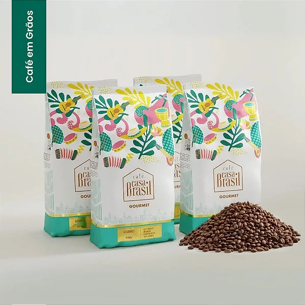 Kit com 4 Café Gourmet Torra Média em Grãos 100% Arábica 500g