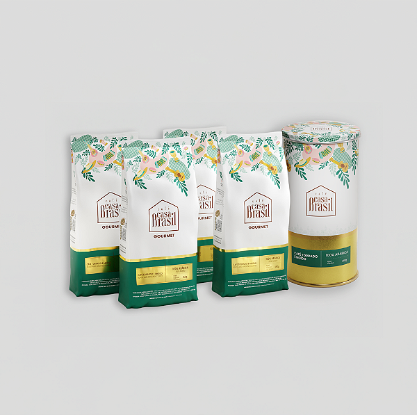 Kit com 4 Cafés Gourmet Moído 250g  + 1 Lata Edição Especial de Café Gourmet Moído 250g