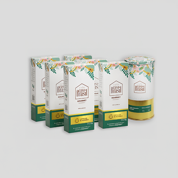 Kit com 6 Cafés Gourmet em Cápsulas + 1 Lata Edição Especial de Café Gourmet Moído 250g