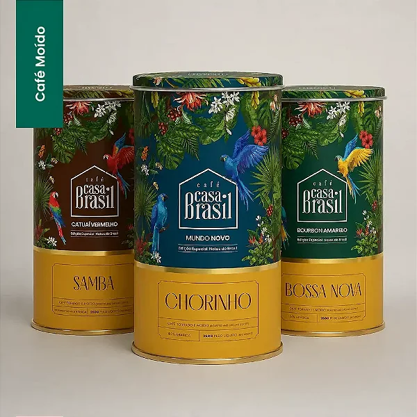 Kit Edição Especial Notas do Brasil - 3 Tipos Cafés torrados e moídos 100% Arábica 250g: Bossa Nova, Chorinho e Samba