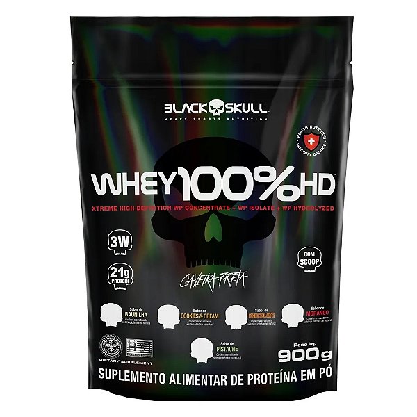Whey 100% HD 900g REFIL - Black Skull