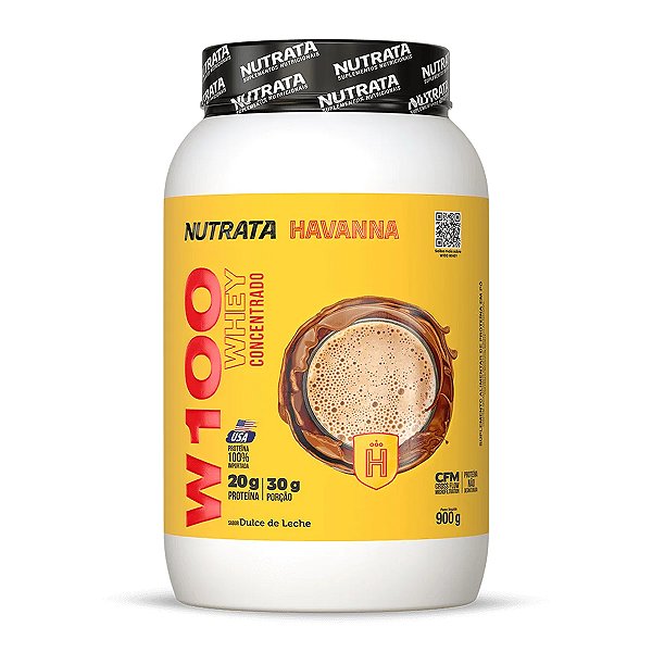W100 Whey Protein 900g Doce de Leite Havanna - Nutrata