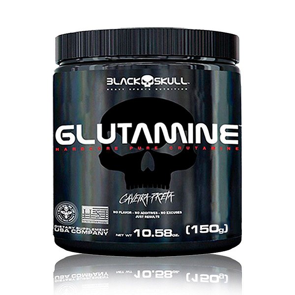 Glutamina 150g Caveira Preta - Black Skull