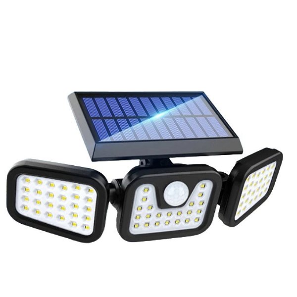 Luminária Solar LED de Parede 30w Externa 74 Leds Com Sensor Ip67 - 81357