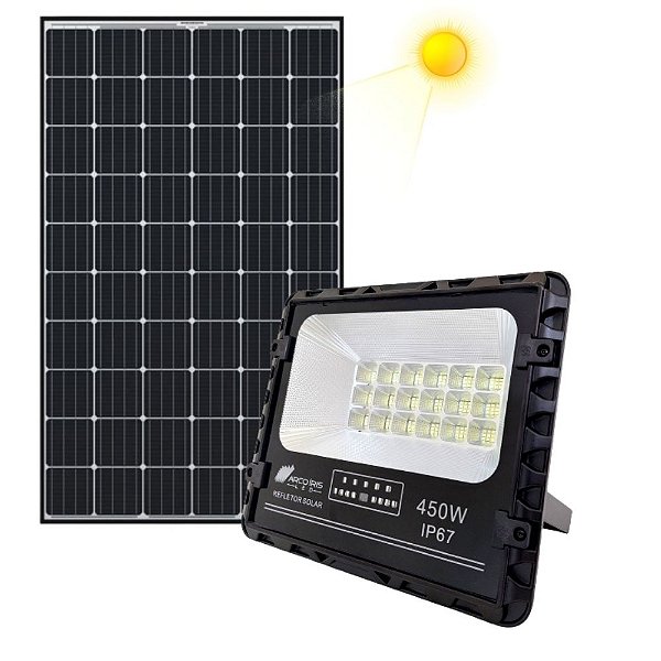 Refletor Solar 450w Led Com Placa Solar Ip67  - 81961