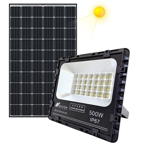 Refletor Holofote 500w Led Com Placa Solar Ip67 - 82963