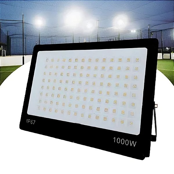 Refletor Microled 1000w Smd Multifocal Ip67 Branco Frio - 82809