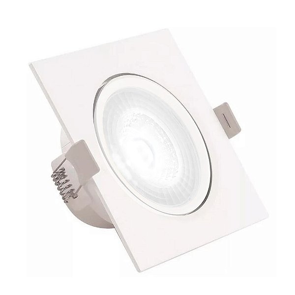 Spot Led 3w Quadrado Direcionável Branco Frio Teto Gesso Pvc - 81346