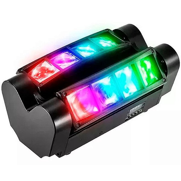 Mini Moving Spider Beam 8 Leds Rgbw Dmx 5w Strobo Dj - 82619