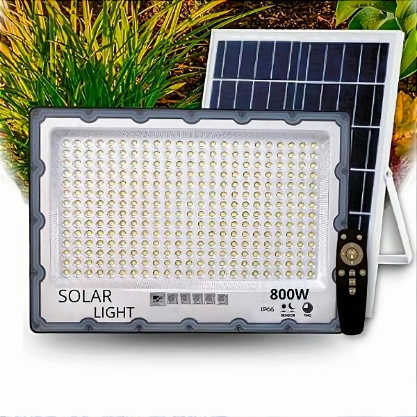 Refletor Led 800W Solar Ip66 C/ Placa e Fotocélula - 82838