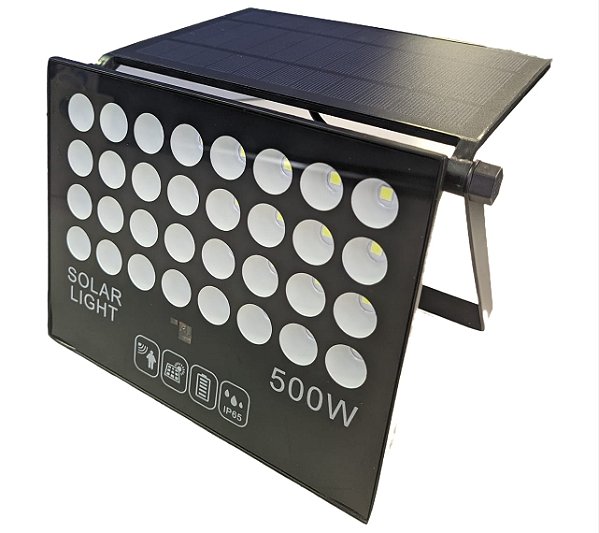 Refletor Solar 500w Articulado C/ Placa Solar e Controle - 82843
