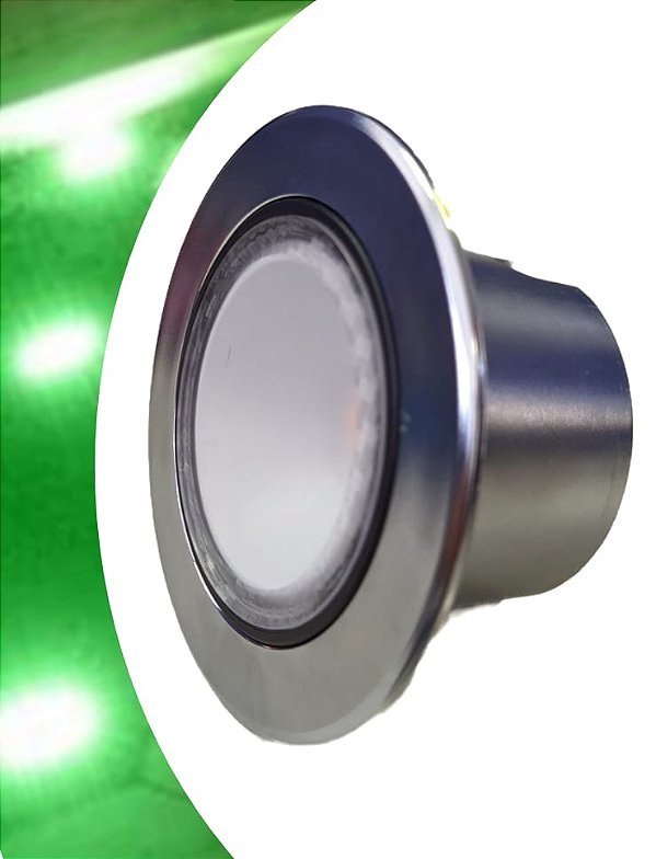 Balizador 10w Spot Led Embutir Chão Prata Luz Verde IP66 - 81302