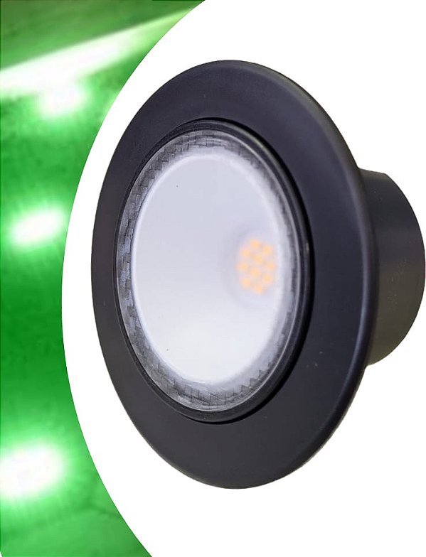 Balizador 15w Spot Led Embutir Preto Luz Verde IP66 - 82303