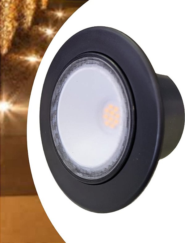Balizador 15w Spot Led Embutir Preto Branco Quente IP66 - 82303