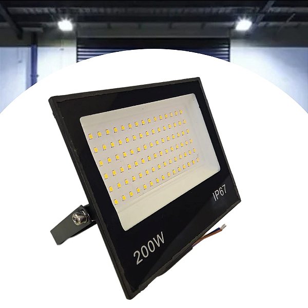 Refletor Led Mini 200w Ip67 Branco Frio Super Slim - 81146