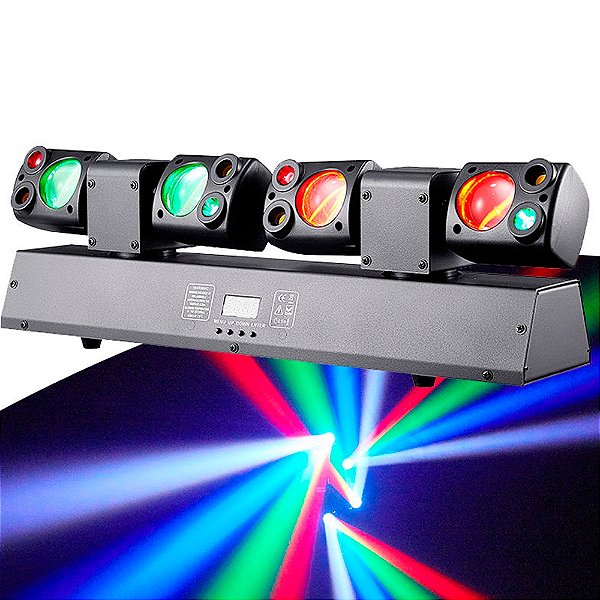 Moving Beam Head 4 Leds Dmx 80w C/controle Remoto 23 Canais - 82496