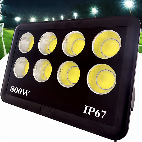 Refletor Holofote Ultra Led 800w Ip67 Branco Frio - 82742