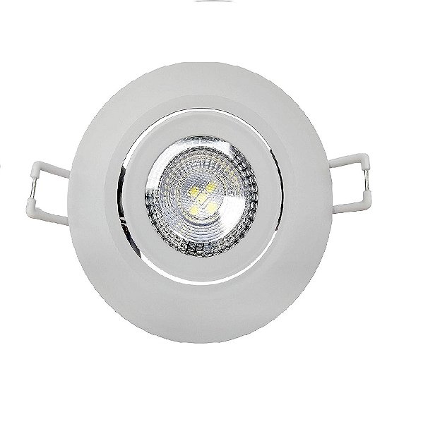 Spot Led 3w Direcionável Redondo Embutir Gesso Pvc  Luz Branco Frio - 81199