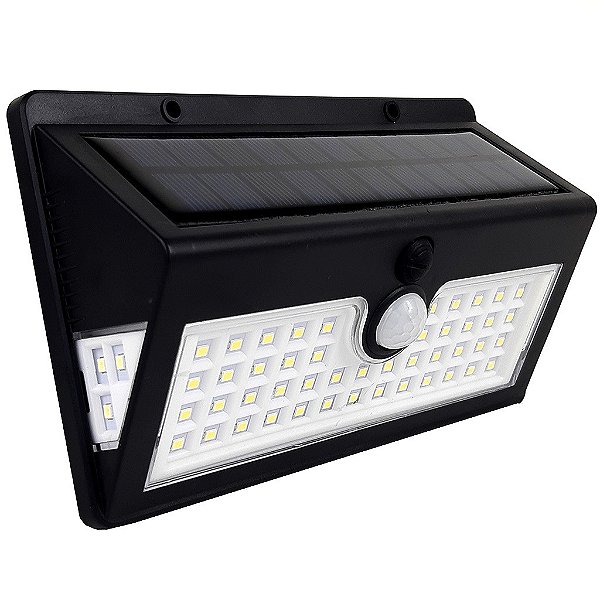 Arandela Energia Solar 25w De Parede Recarregável 52 Leds Com Sensor - 82295