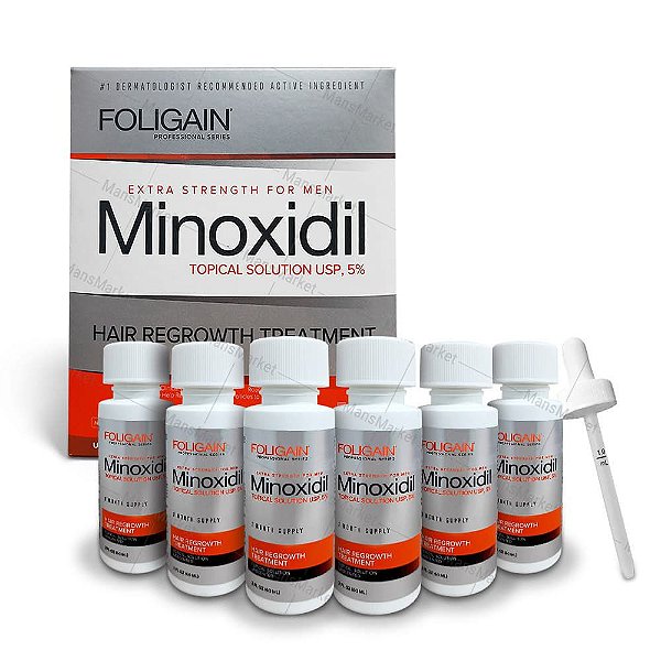 Foligain Minoxidil 5% Original - 6 meses de tratamento 360 ml