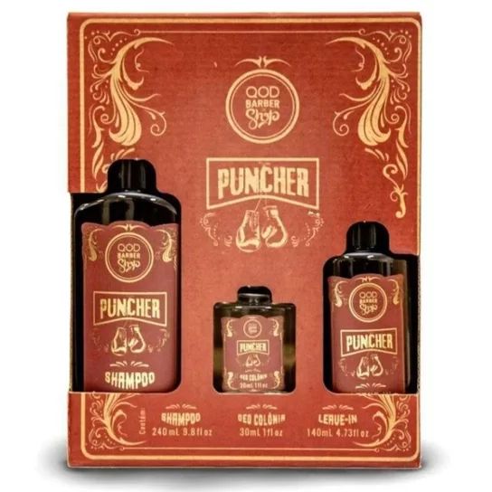 Kit Puncher QOD - Shampoo 240 mL + Leave in 140 mL + Mini deo Colônia 30 mL