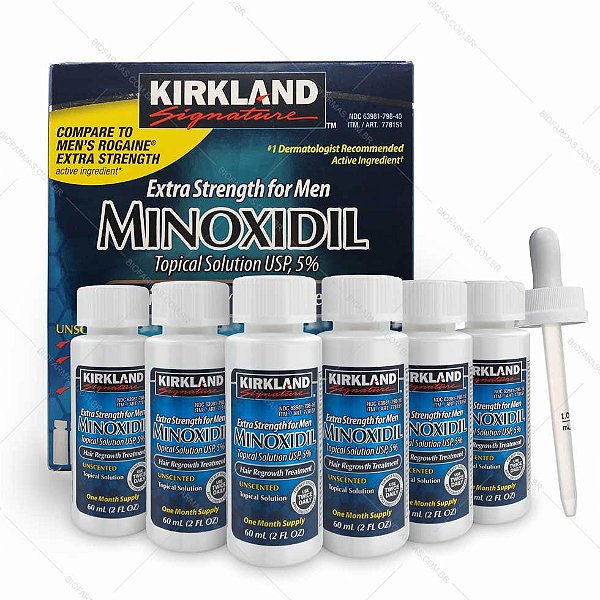 Kirkland Minoxidil 5% Original - 6 meses de tratamento 360 ml