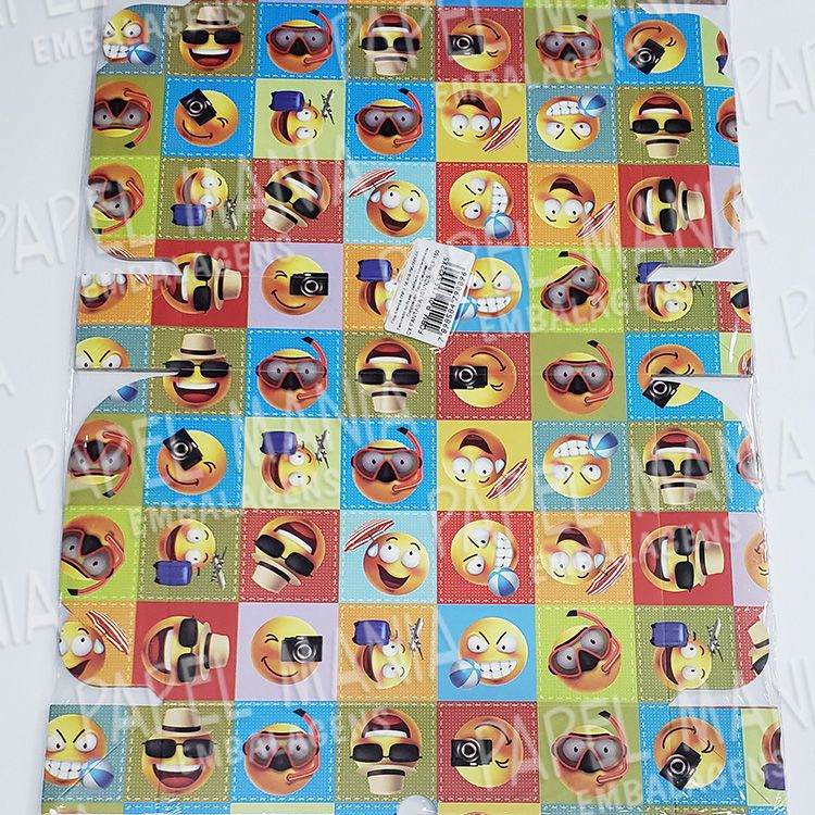 Embalagem Caixa para Presente - Emoji - Pacote 10 unid.