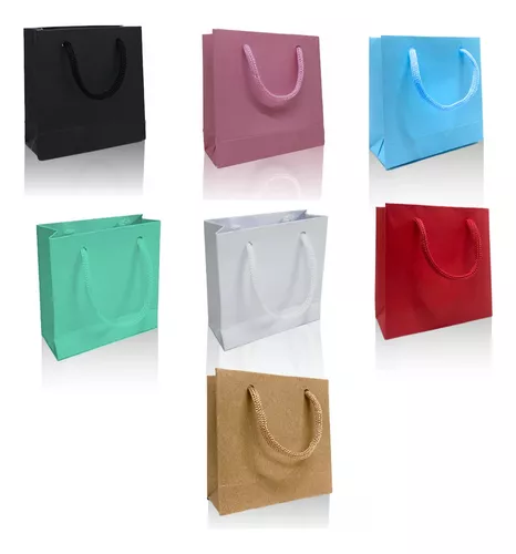 Sacola de Papel Mini 10x10x4 cm - Pacote com 10 Unidades | Bolsas Pequenas para Presentes e Lembrancinhas