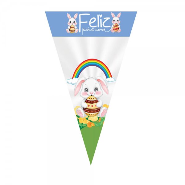 Cone Festa 18X30CM Bosque Do Coelho | 50 Unidades