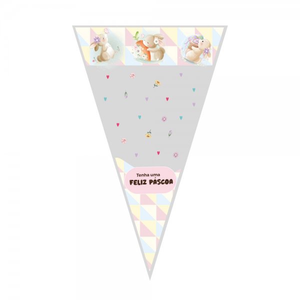 Cone Festa 18X30CM Pascoa Encantada | 50 Unidades