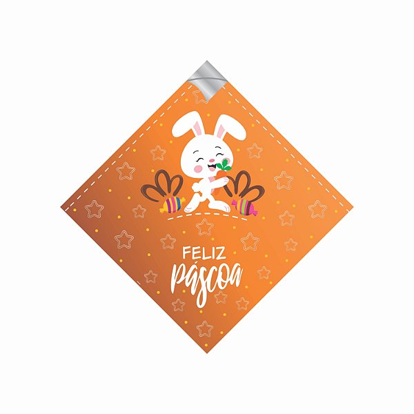 Saco para Ovo de Páscoa Pratik Metalizado Laranja Alegria 35X35CM | 25 Unidades