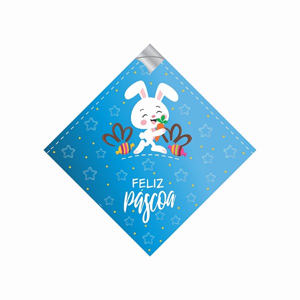 Saco Para Ovo de Páscoa Pratik Metalizado Alegria Azul 45X45CM | 25 Unidades