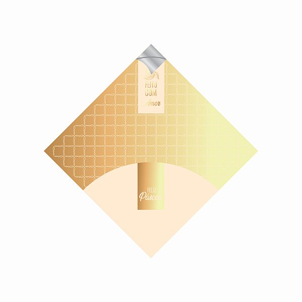 Saco Para Ovo Pratik Metalizado Artesanal Barbante Ouro 45X45CM | 25 Unidades