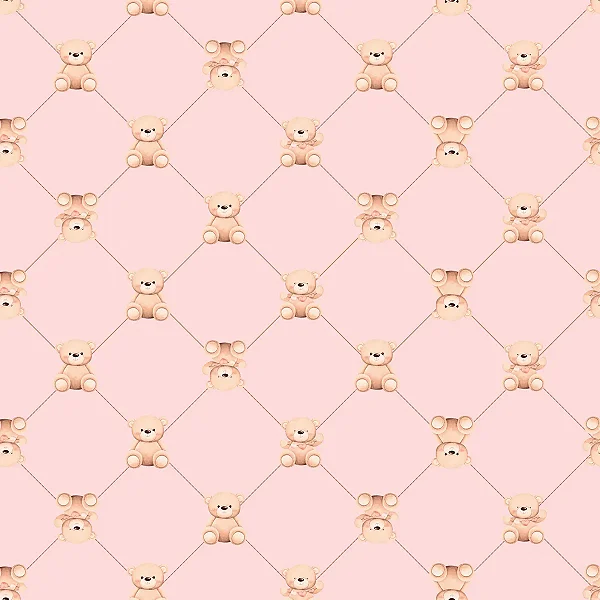 Saco Para Presente Perolado Ursinho Botonê Rosa 25x37 CM | 50 Unidades