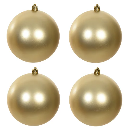 Kit Tubo Bola de Natal Fosca Ouro 10CM | 4 Unidades