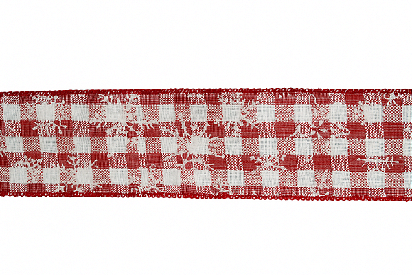 Fita De Natal Aramada 63mm x 9,14m Xadrez Vermelho