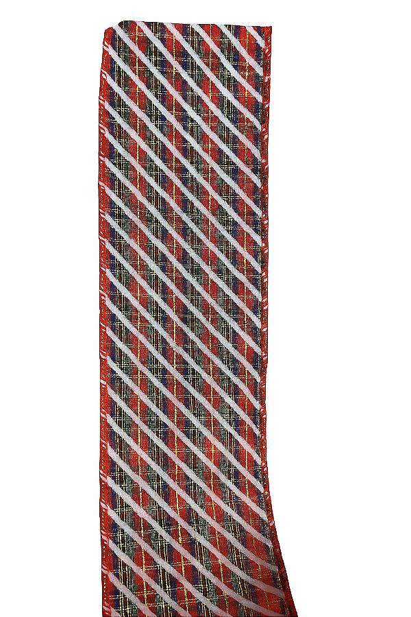 Fita De Natal Aramada Xadrex Listas 63mm x 9,14m