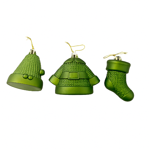 Pendente 3 Pçs 8cm Enfeites Natalinos Verde