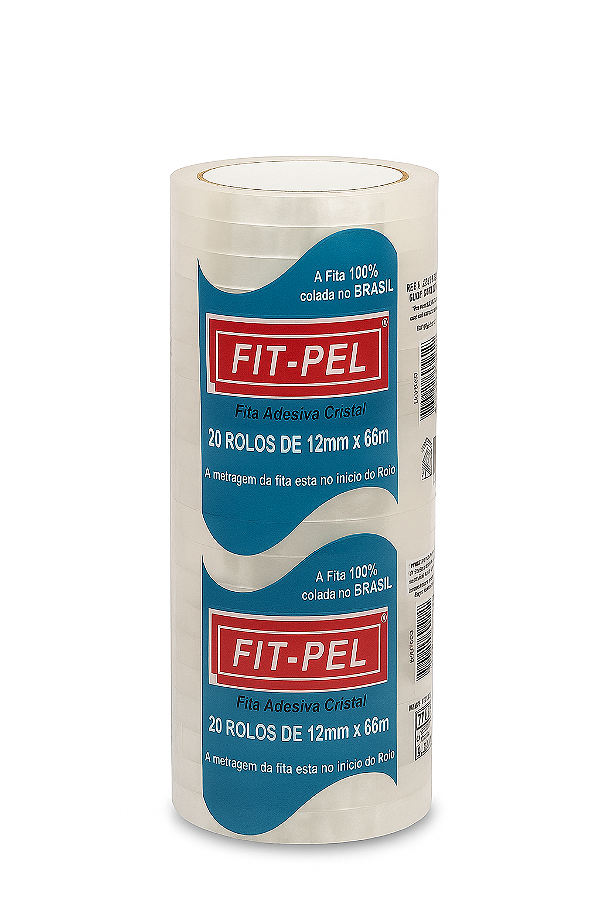 Fita Durex Fitpel 12mm X 65 Metros ( Pacote com 20 Rolos )