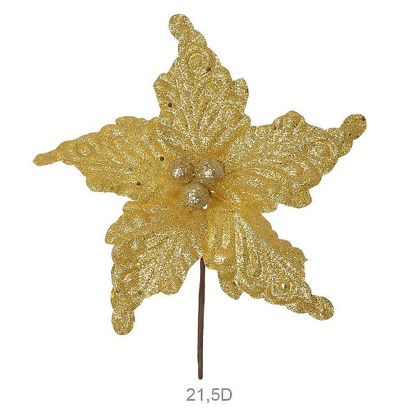 H.Bico de Papagaio C/Glitter Dourado 15CM