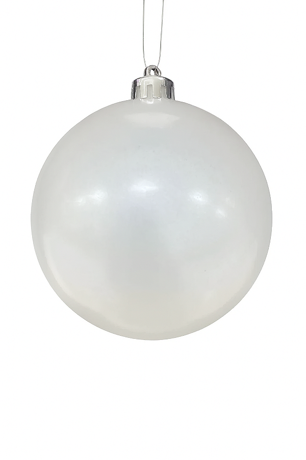 Kit Tubo Bola de Natal Fosca Branca 10CM | 4 Unidades
